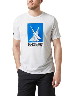 Camiseta Helly Hansen HP Race branca para homem.