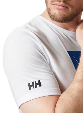 Camiseta Helly Hansen HP Race branca para homem.