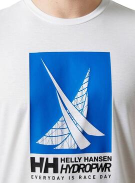 Camiseta Helly Hansen HP Race branca para homem.