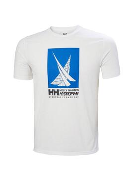 Camiseta Helly Hansen HP Race branca para homem.