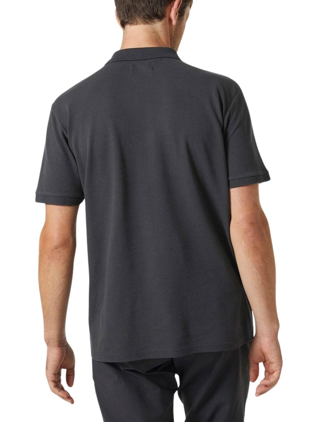 Camisa de polo preta antracite da Helly Hansen Malcesine para homem.