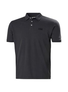 Camisa de polo preta antracite da Helly Hansen Malcesine para homem.