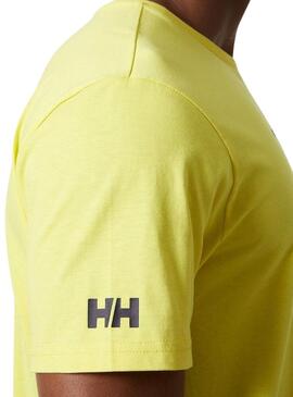 Camiseta Helly Hansen Shoreline verde lima para homem.