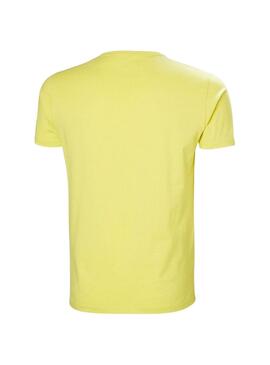 Camiseta Helly Hansen Shoreline verde lima para homem.