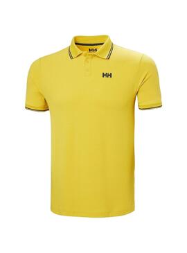 Camisa polo amarela Helly Hansen Kos UPF 50 para homem.