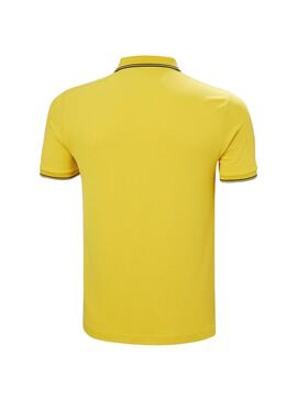 Camisa polo amarela Helly Hansen Kos UPF 50 para homem.