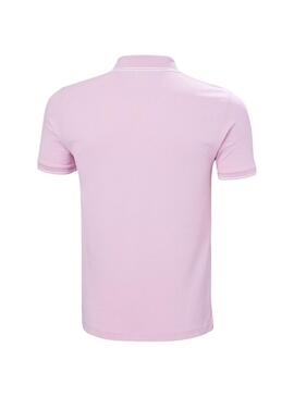 Camisa Polo Helly Hansen Kos UPF 50 rosa para homem.