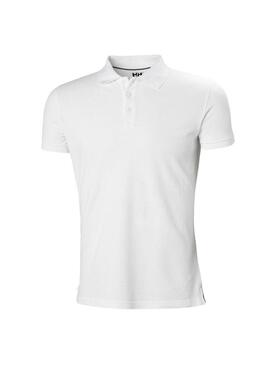 Camisa polo branca Helly Hansen Crew para homem.