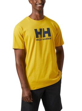 Camiseta Helly Hansen com logo amarelo para homem.