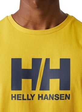 Camiseta Helly Hansen com logo amarelo para homem.