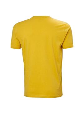 Camiseta Helly Hansen com logo amarelo para homem.