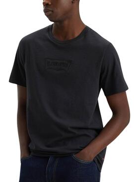 Camiseta Levis Batwing preta para homem.