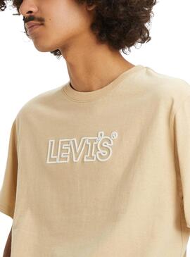 Camiseta Levis Corded bege para homem.