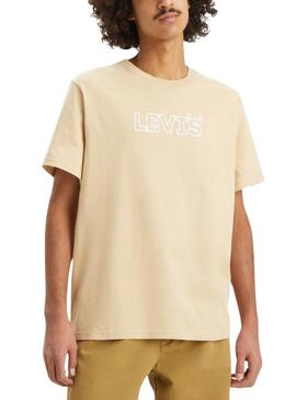 Camiseta Levis Corded bege para homem.