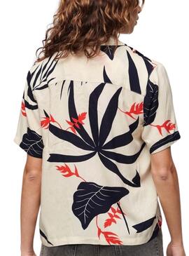 Camisa Superdry Beach Resort Bege para Mulher.