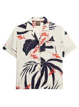 Camisa Superdry Beach Resort Bege para Mulher.