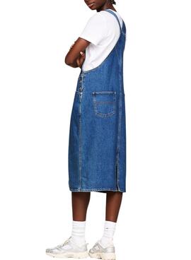 Vestido Tommy Jeans Dungaree denim para mulher