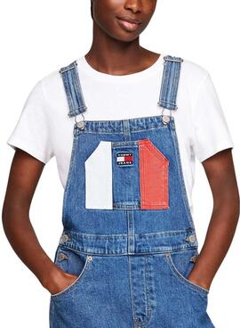 Vestido Tommy Jeans Dungaree denim para mulher