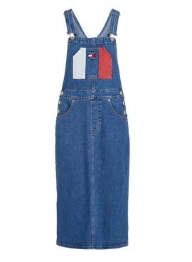 Vestido Tommy Jeans Dungaree denim para mulher