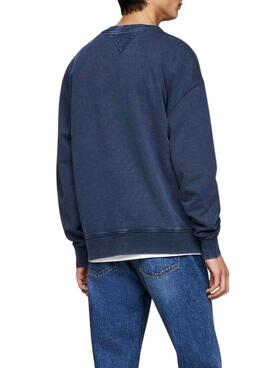 Moletom Tommy Jeans Relaxed Archive azul para homem.