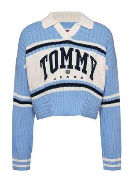 Camisola Tommy Jeans Rugby azul para mulher