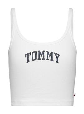 Top Tommy Jeans Varsity branco para mulheres