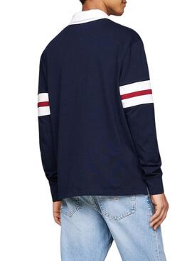 Polo Tommy Jeans Varsity azul marinho para homem