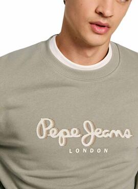 Moletom Pepe Jeans Saul Crew verde para homem