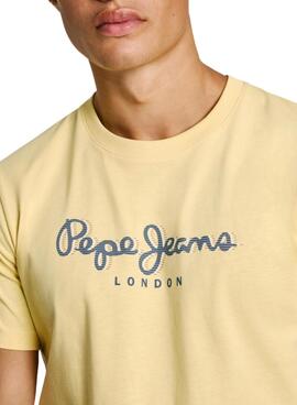 Camiseta Pepe Jeans Abel amarela para homens