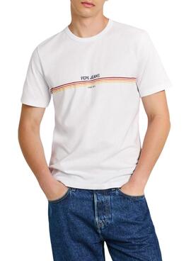 Camiseta Pepe Jeans Adur branca para homem.