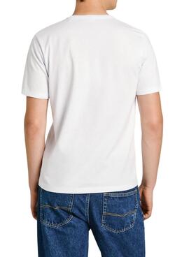 Camiseta Pepe Jeans Adur branca para homem.