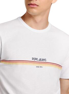 Camiseta Pepe Jeans Adur branca para homem.