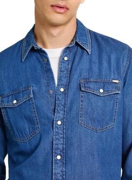 Camisa Pepe Jeans regular denim para homem.