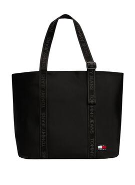 Bolsa Tommy Jeans Essential Daily Tote preta para mulher