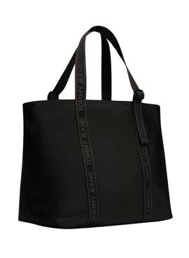 Bolsa Tommy Jeans Essential Daily Tote preta para mulher