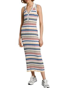 Vestido Pepe Jeans Iris de malha multicolorida para mulher