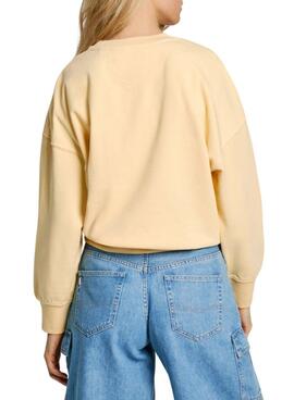 Moletom Pepe Jeans Evelyn amarelo para mulher.