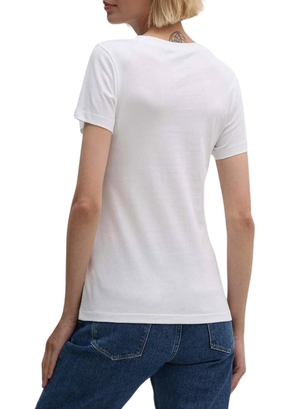 Camiseta Calvin Klein Jeans Faded Monologo branca para mulher.