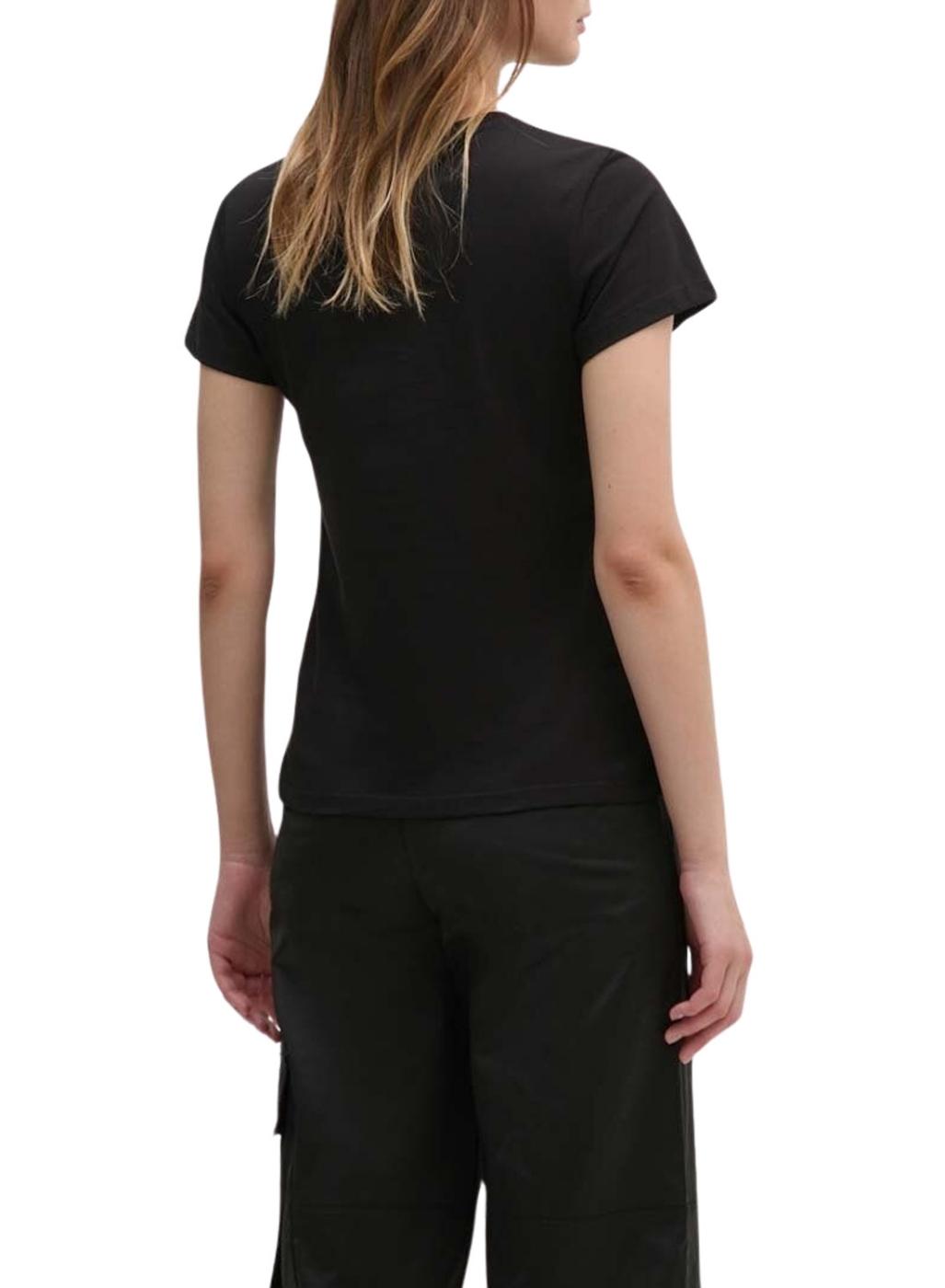 Camiseta Calvin Klein Jeans Faded Monologo preto para mulher.