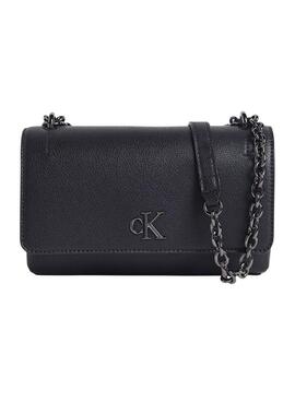 Bolsa Calvin Klein Jeans Monograma Minimal preta para mulher