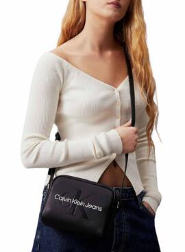 Bolsa Calvin Klein Jeans Sculpted Camera preta para mulher