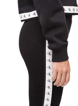 Calvin Klein Leggings Monogram Tape Preto Mulh