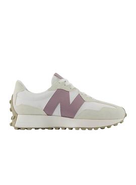 Sapatilhas New Balance 327 branco e rosa para mulher.