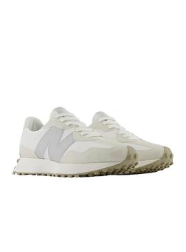 Sapatilhas New Balance 327 branco e cinza para mulher.