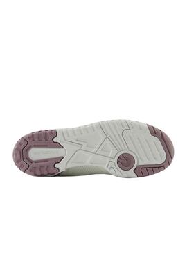 Sapatilhas New Balance branca e rosa 550 para mulher.