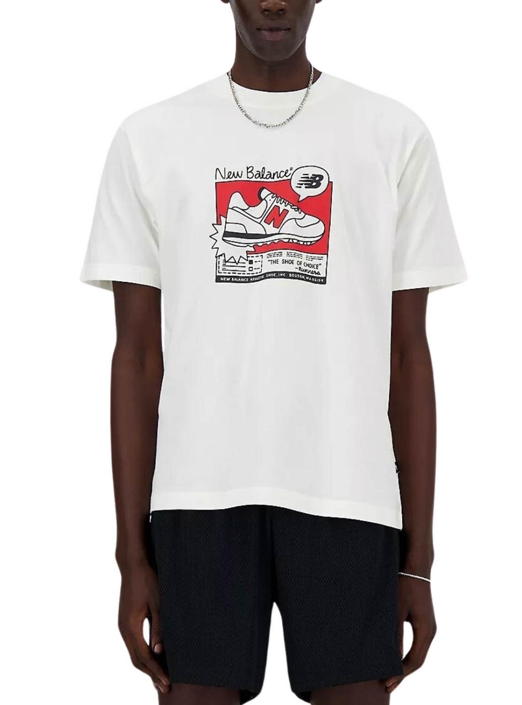 Camiseta New Balance Relaxed Branco para Homem