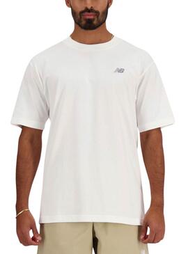 Camiseta New Balance Essentials Branco para Homem.