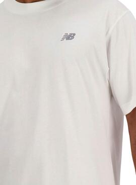 Camiseta New Balance Essentials Branco para Homem.