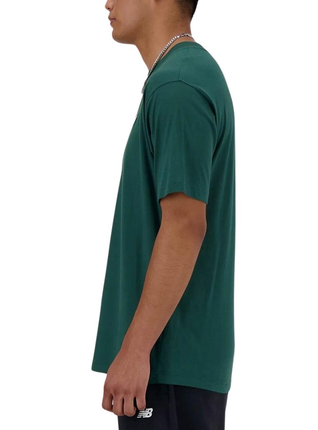 Camiseta New Balance Essentials Verde Para Homem