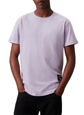 Camiseta Calvin Klein Turn Up roxa para homens